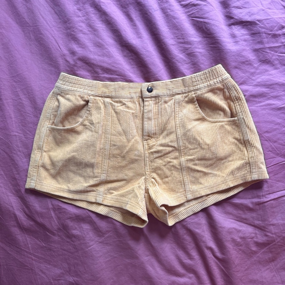 Faherty Mustard Yellow Corduroy Elastic waist Shorts size large